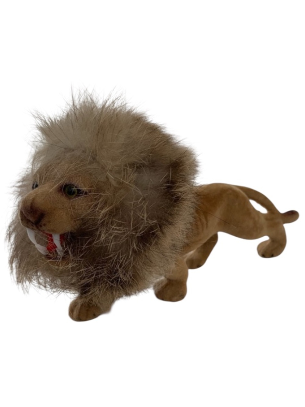 Vintage Fairy Deer (FD) Flocked Saber-Tooth Lion Figurine